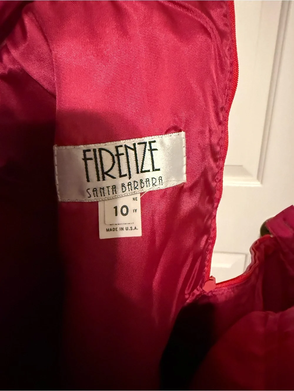 VTG Firenze Santa Barbara Hot Pink Leather Pencil Skirt Size 10 USA Made